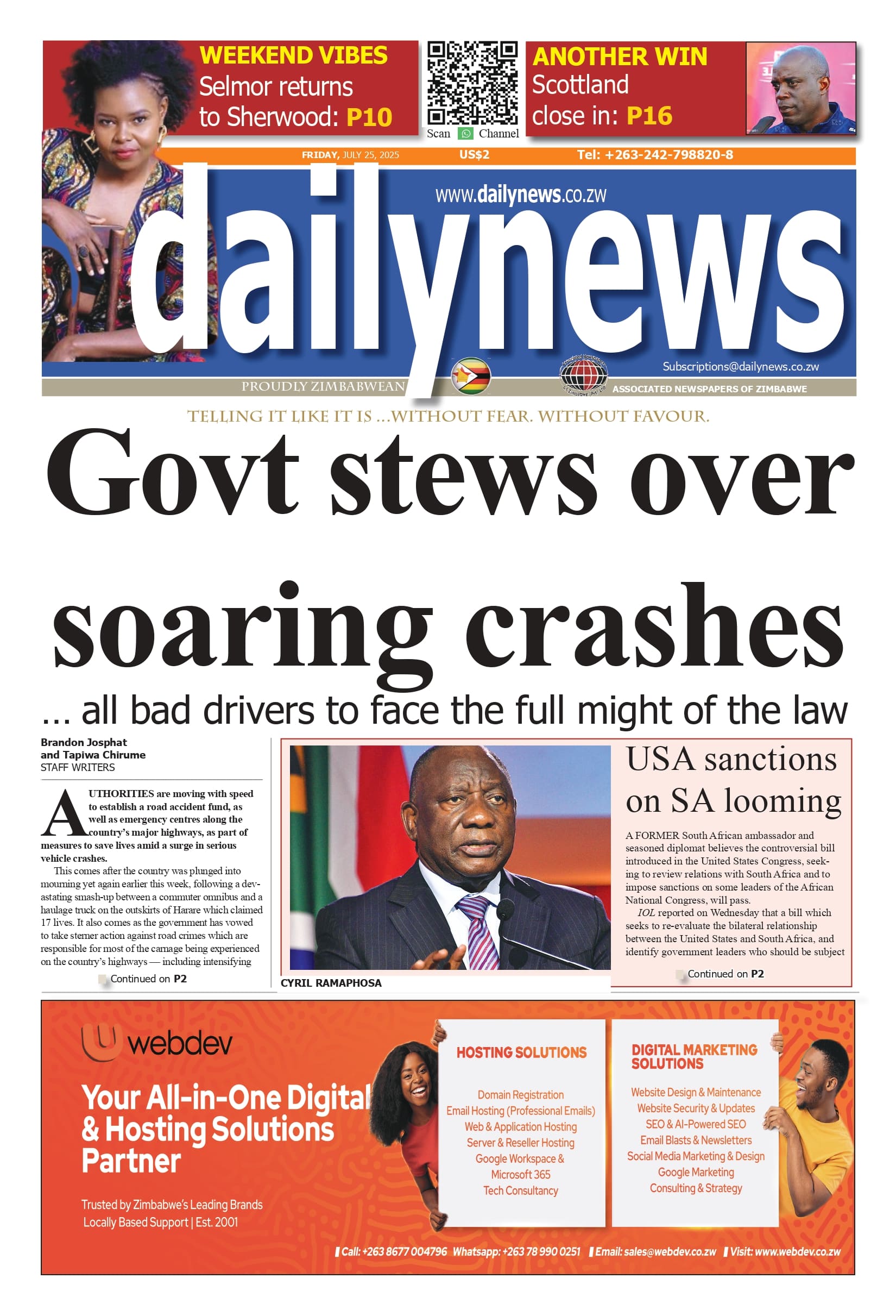 Friday 25 July 2025